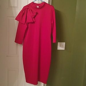 Red Bow Shoulder Dress